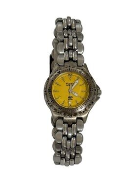 Fossil Silver Bracelet Watch with Yellow Dial